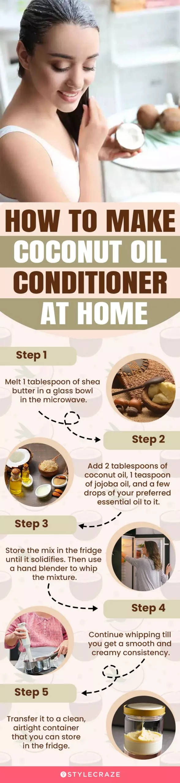 how to make coconut oil conditioner at home (infographic)