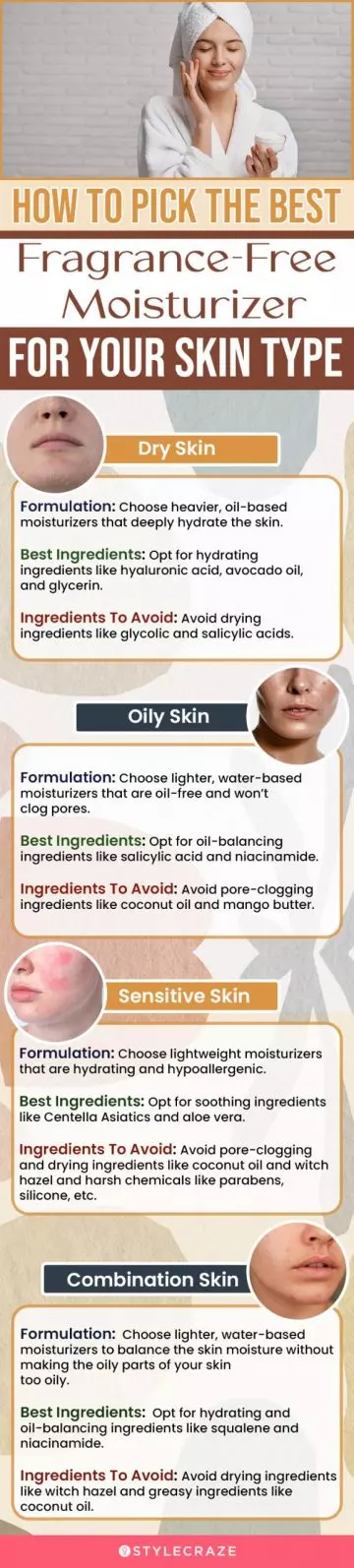 How To Pick The Best Fragrance-Free Moisturizer For Your Skin Type (infographic)