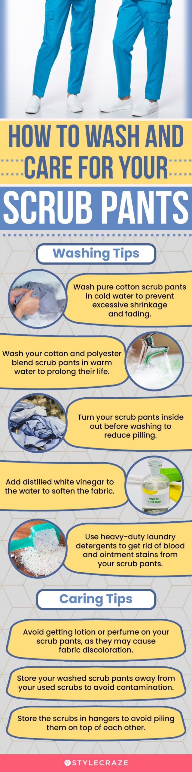 How To Wash And Care For Your Scrub Pants (infographic)