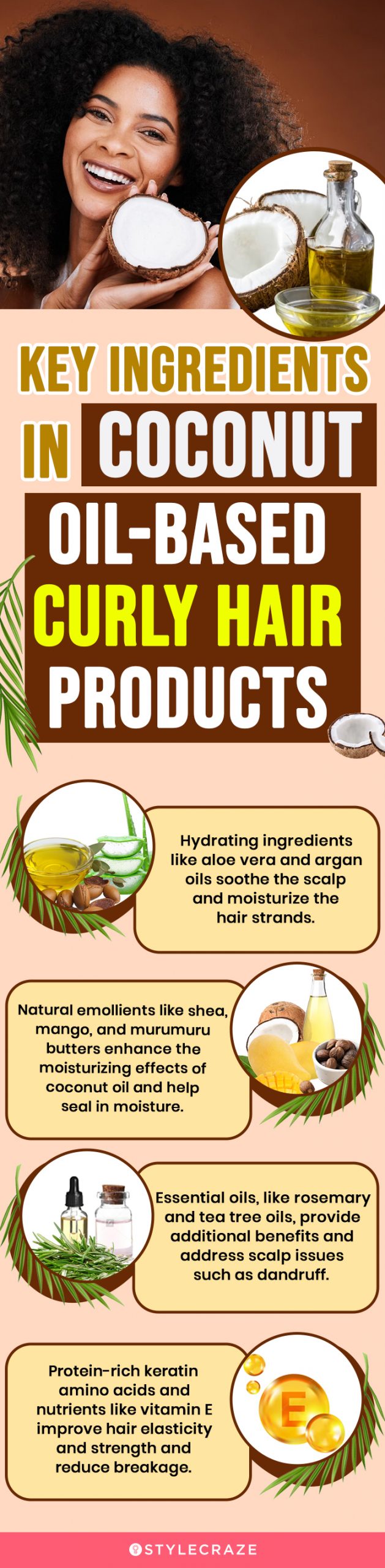 Key Ingredients In Coconut Oil-Based Curly Hair Products (infographic)