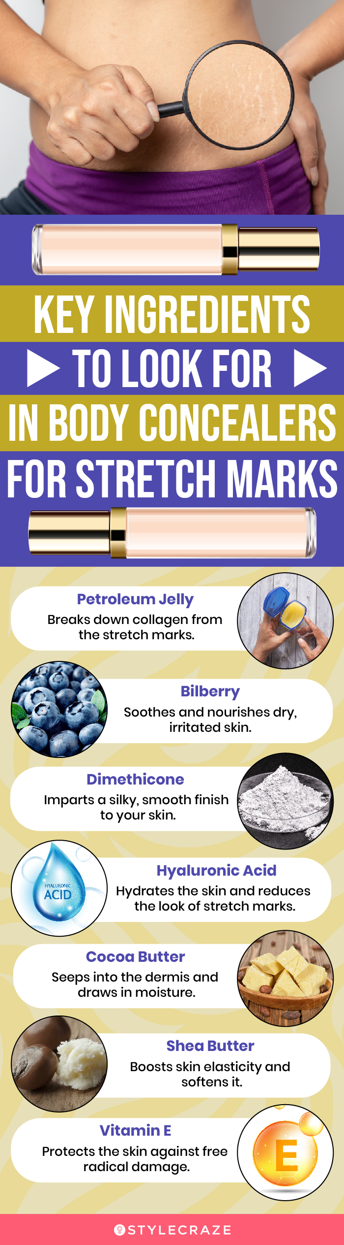 Key Ingredients To Look For In Body Concealers For Stretch Marks (infographic)
