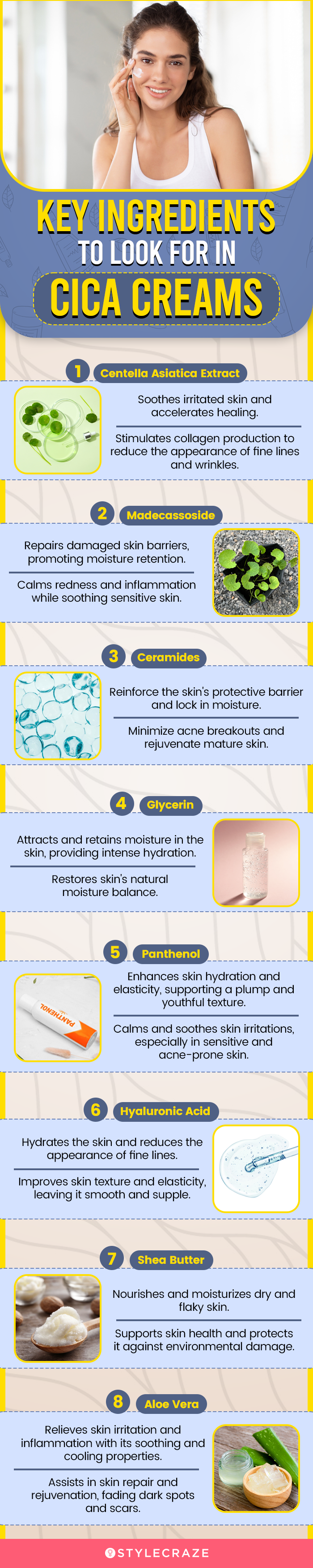 Key Ingredients To Look For In Cica Creams (infographic)