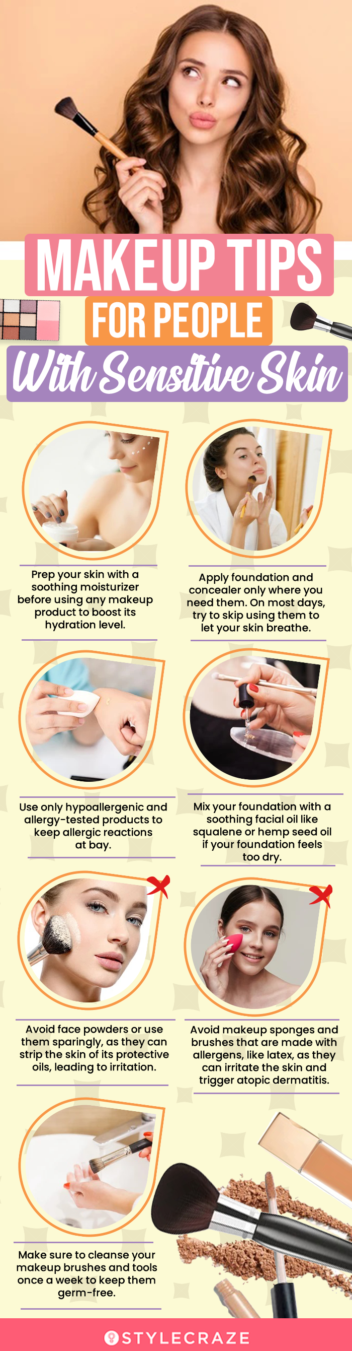 Makeup Tips for People With Sensitive Skin (infographic)