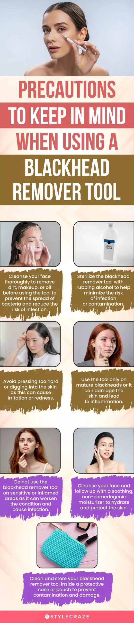 Precautions To Keep In Mind When Using A Blackhead Remover Tool (infographic)