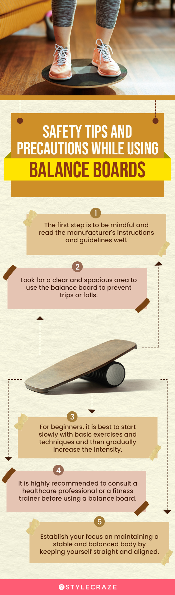Safety Tips And Precautions While Using Balance Boards (infographic)