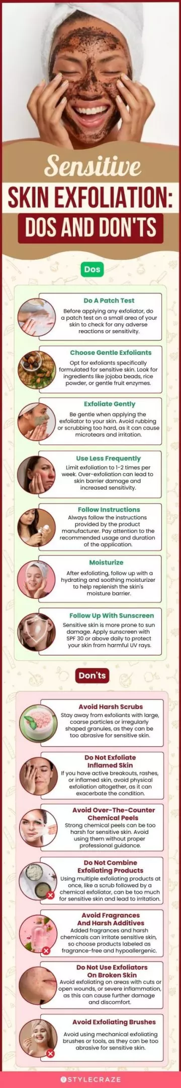 Sensitive Skin Exfoliation: Dos And Don'ts (infographic)