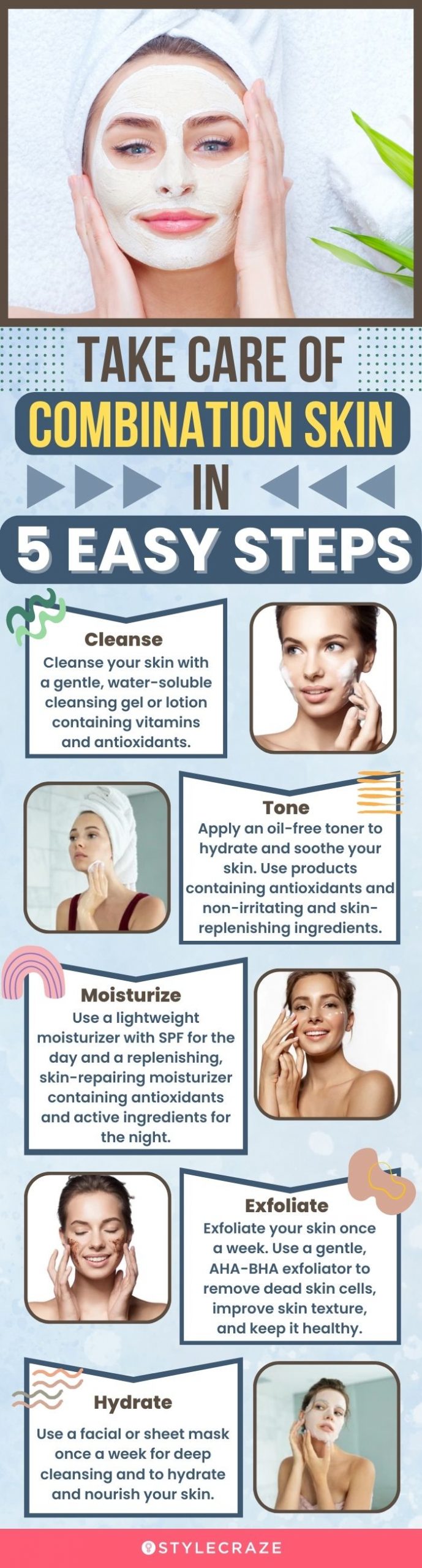 take care of combination skin in 5 easy steps (infographic)