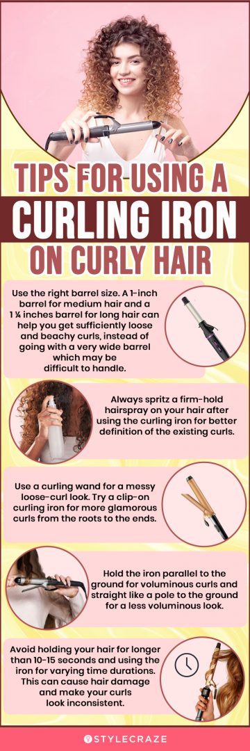 Tips For Using A Curling Iron On Curly Hair (infographic)