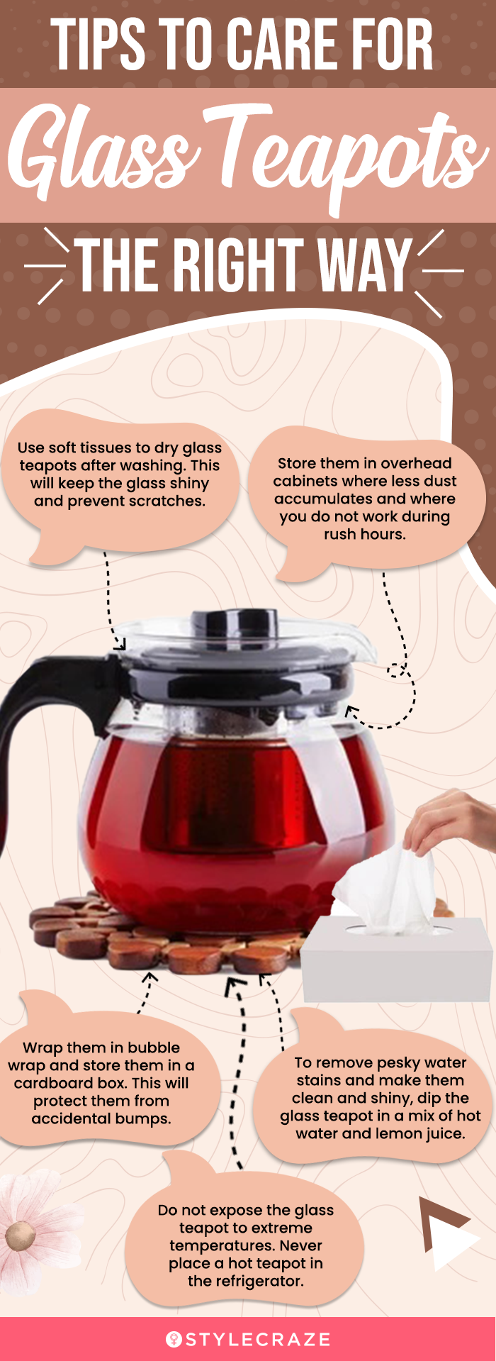 Tips To Care For Glass Teapots The Right Way (infographic)