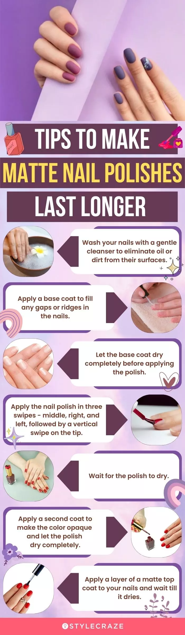 Tips To Make A Matte Nail Polish Last Longer On The Nails (infographic)