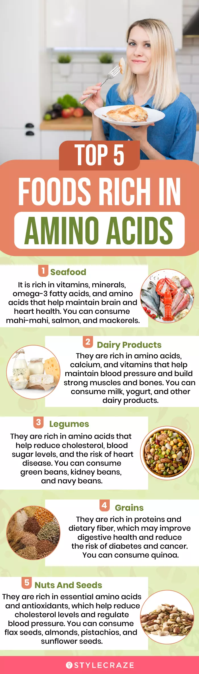 top 5 foods rich in amino acids (infographic)