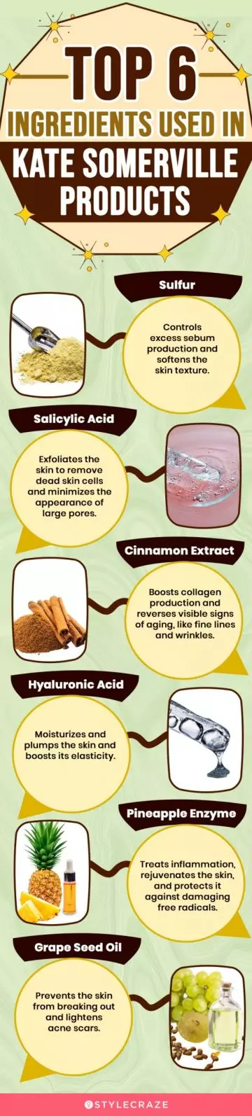 Top 6 Ingredients Used In Kate Somerville Products (infographic)