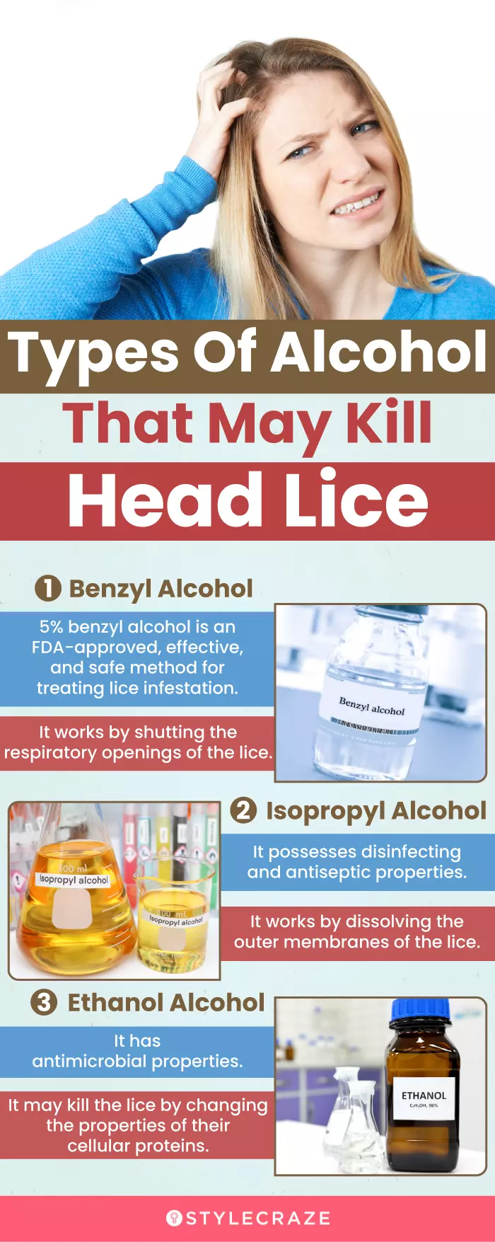 types of alcohol that may kill head lice (infographic)