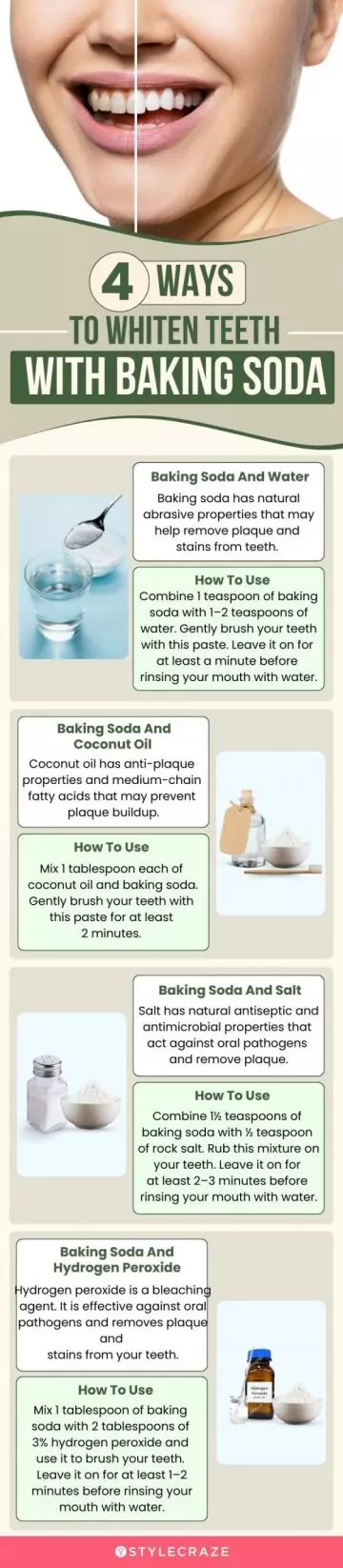 4 ways to whiten teeth with baking soda (infographic)