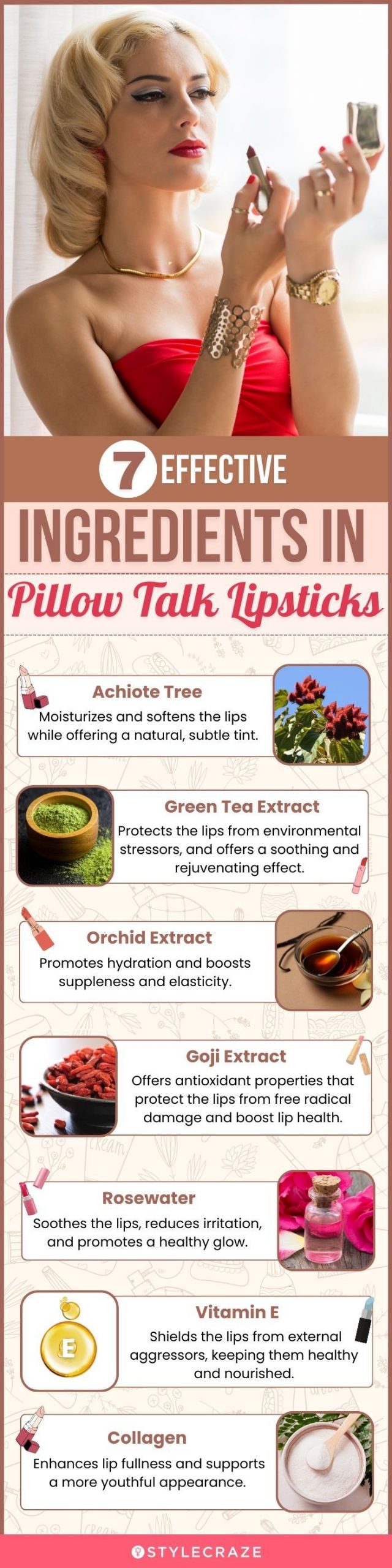 7 Effective Ingredients In Pillow Talk Lipsticks (infographic)