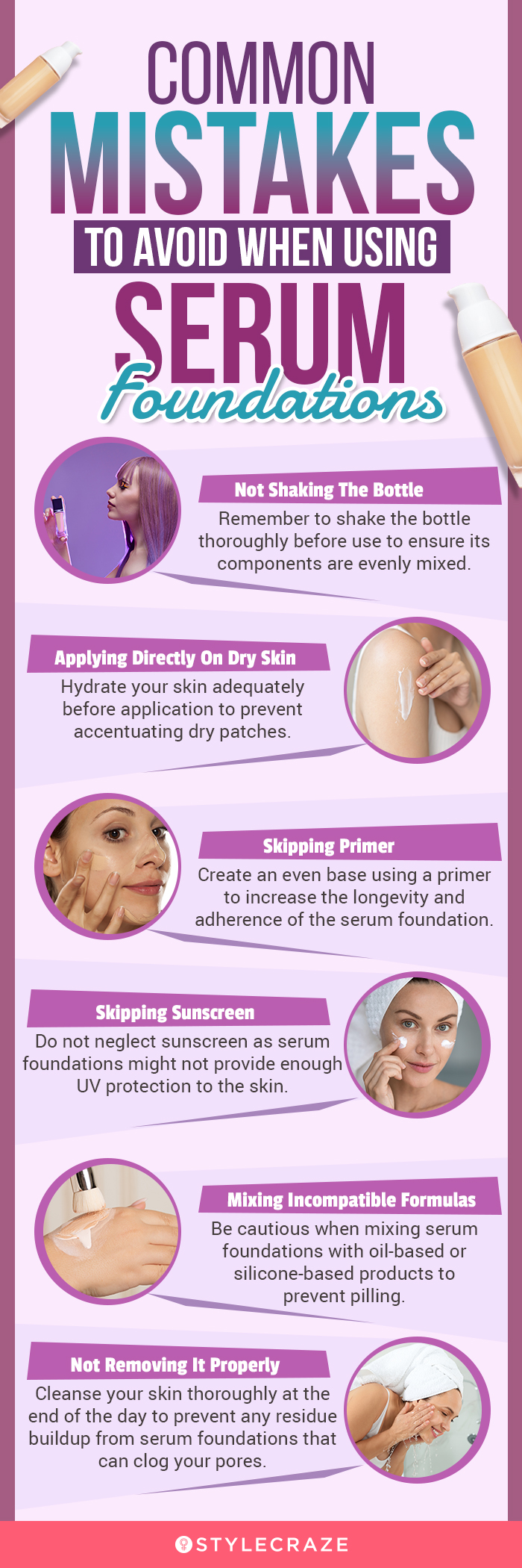 Common Mistakes To Avoid When Using Serum Foundations (infographic)