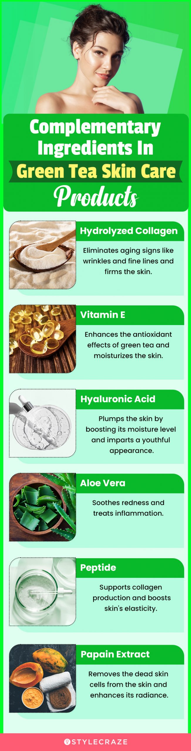 Complementary Ingredients In Green Tea Skin Care Products (infographic)
