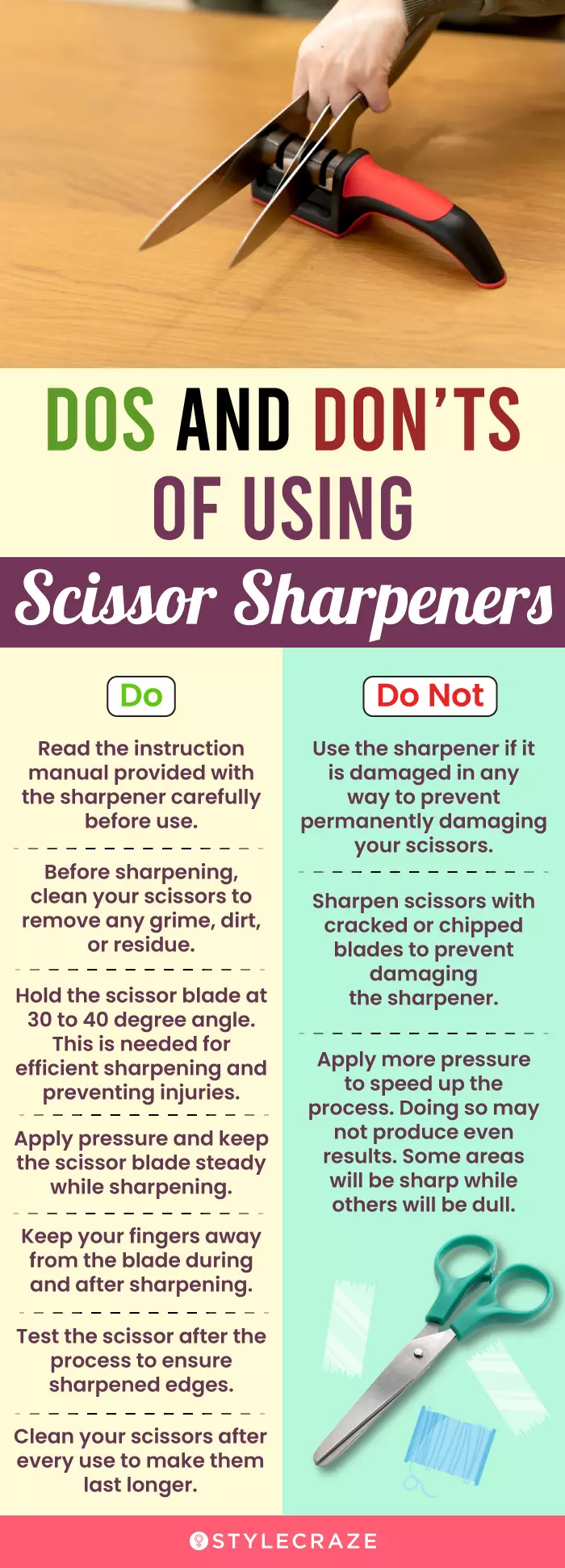 Dos And Don’ts Of Using Scissor Sharpeners(infographic)