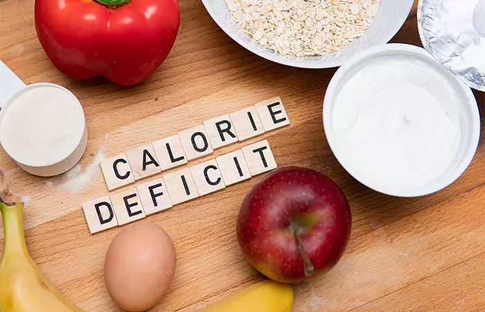 A calorie deficit spread of food for reverse dieting