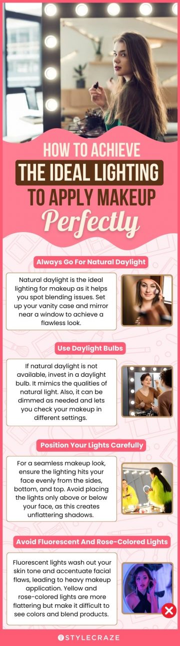 how to achieve the ideal lighting to apply makeup perfectly (infographic)