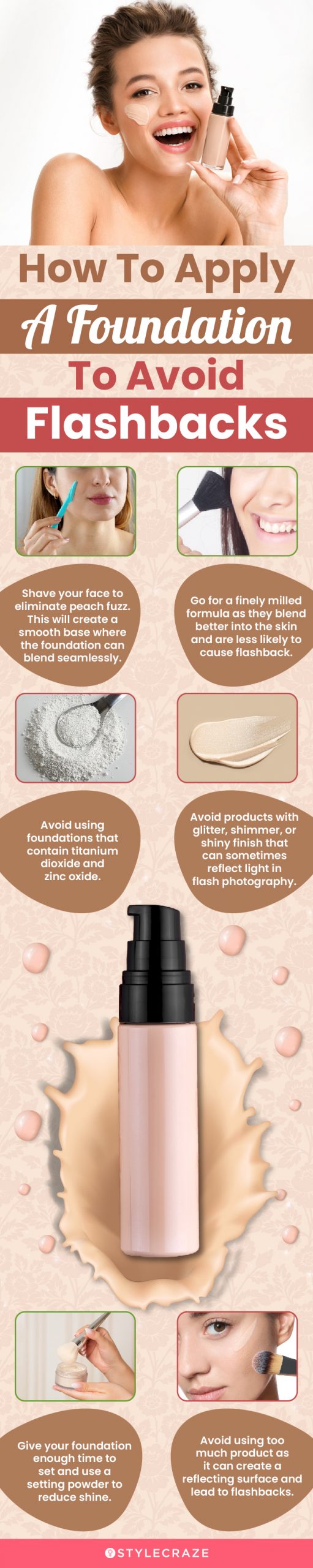 How To Apply A Foundation To Avoid Flashbacks (infographic)
