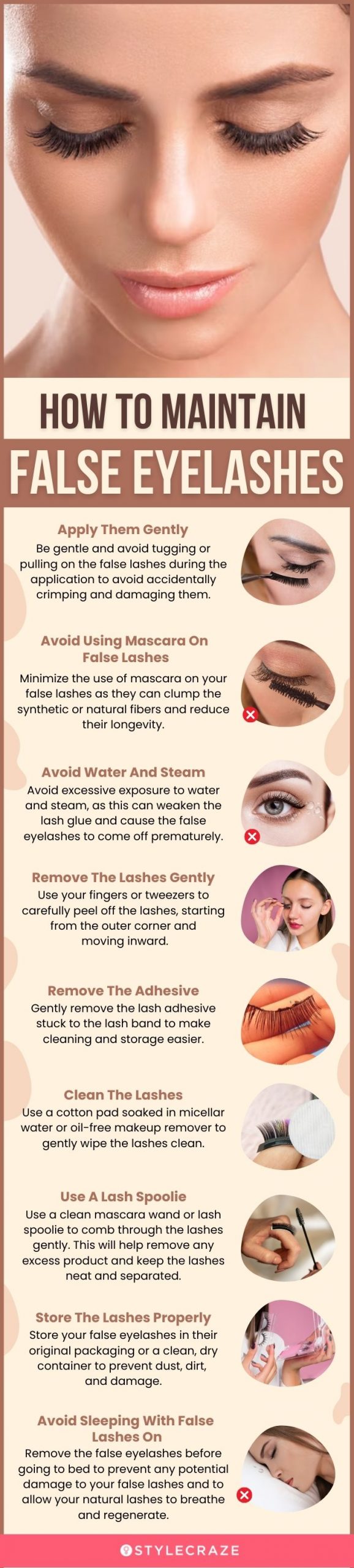 How To Maintain False Eyelashes (infographic)