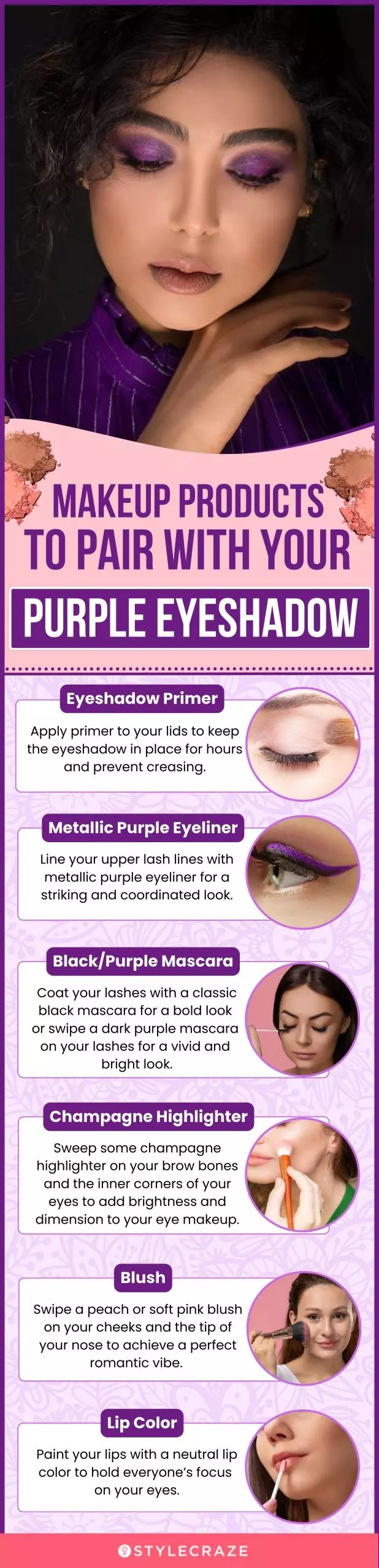 Makeup Products To Pair With Your Purple Eyeshadow (infographic)