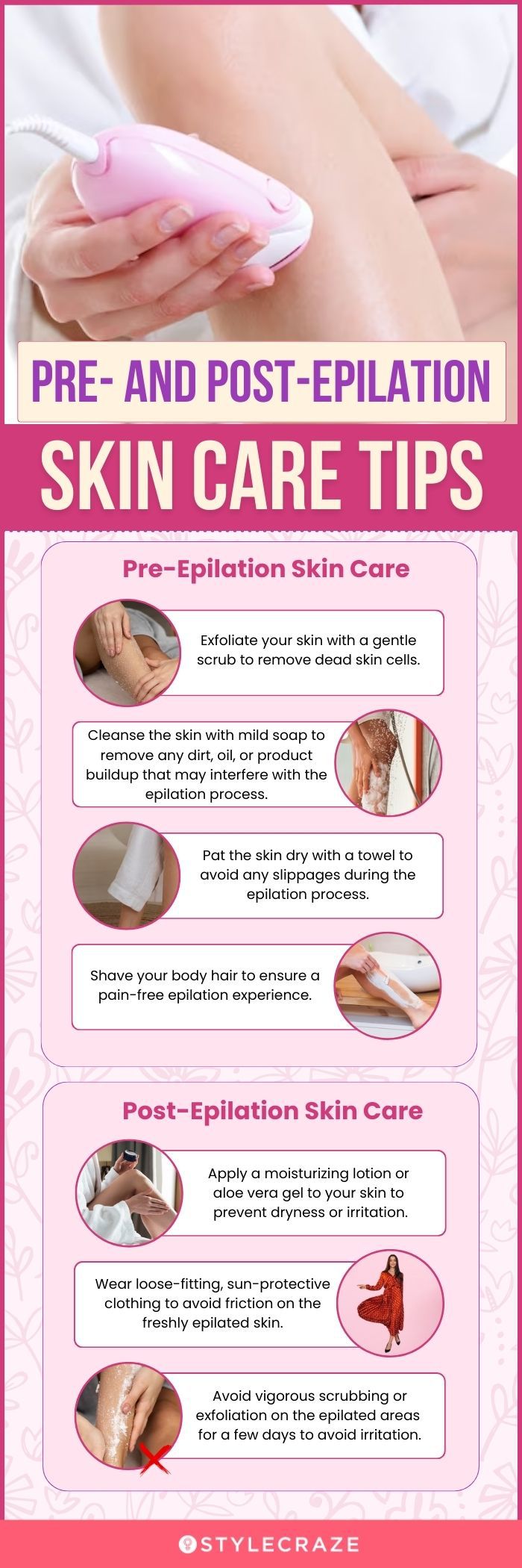  Pre- And Post-Epilation Skin Care Tips (infographic)