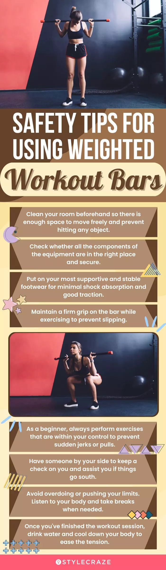 Safety Tips For Using Weighted Workout Bars (infographic)