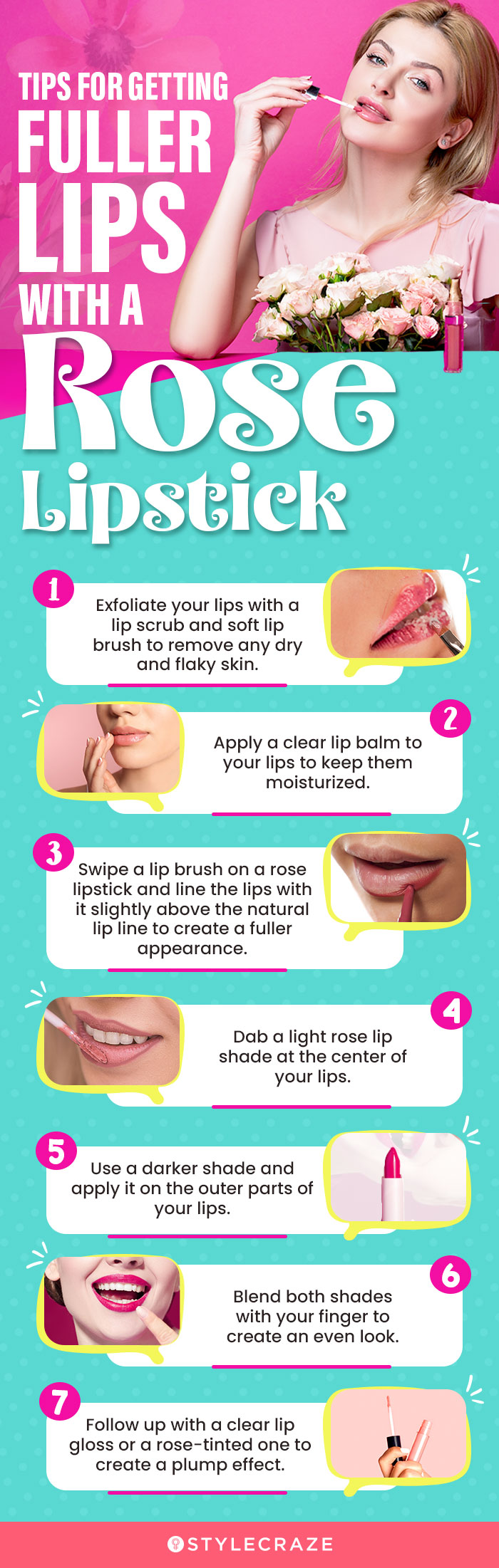 Tips For Getting Fuller Lips With Rose Lipsticks (infographic)
