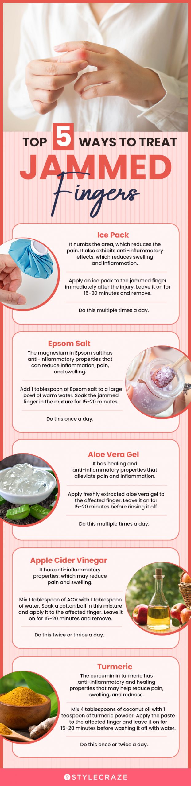 top 5 ways to treat jammed fingers (infographic)