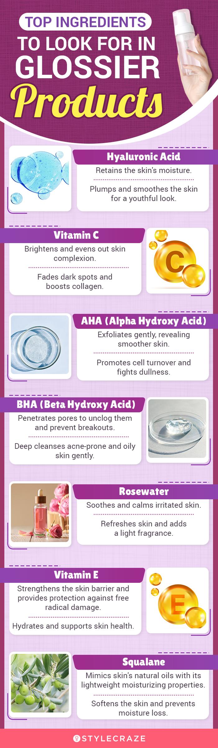 Top Ingredients To Look For In Glossier Products (infographic)