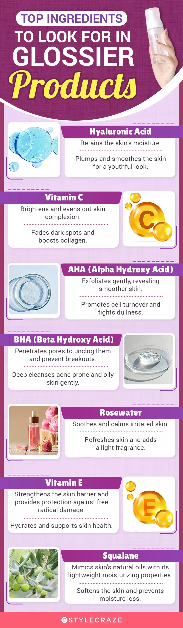 Top Ingredients To Look For In Glossier Products (infographic)