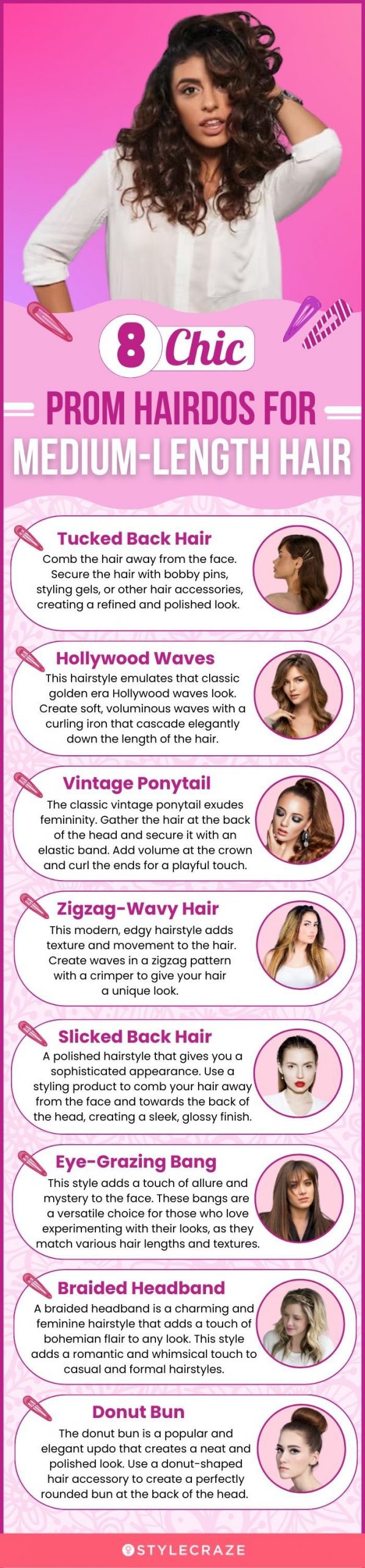 8 chic prom hairdos for medium length hair (infographic)