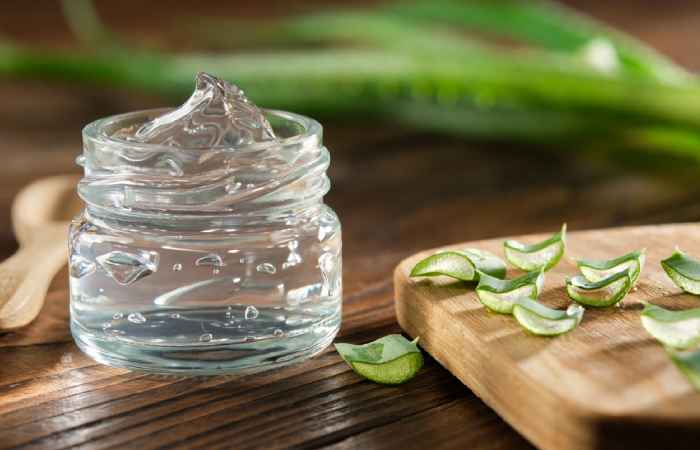 Aloe vera gel in a jar