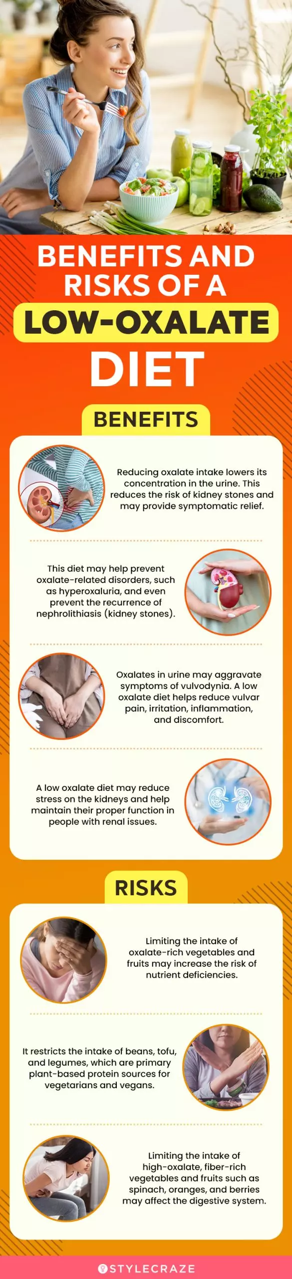 benefits and risks of a low oxalate diet (infographic)