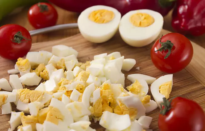 Chopped soft-boiled eggs