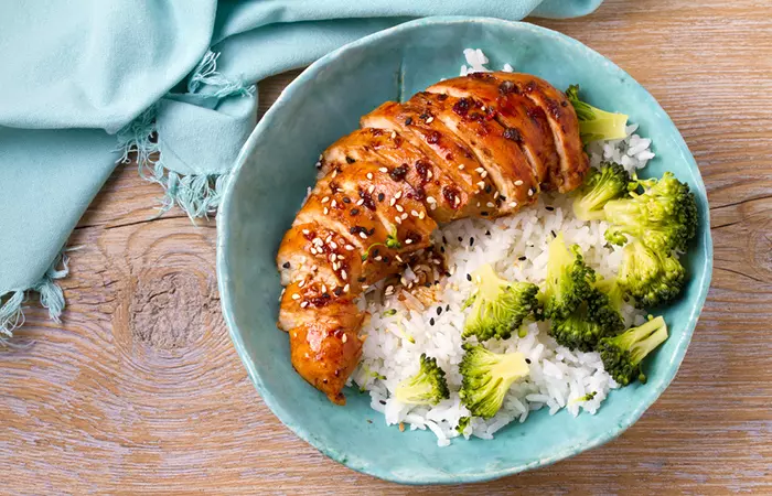 Grilled chicken and rice bowl