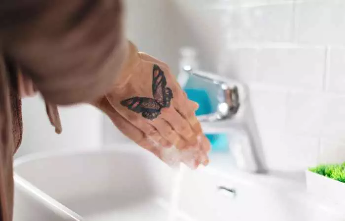 How to wash tattoo after taking off the wrap