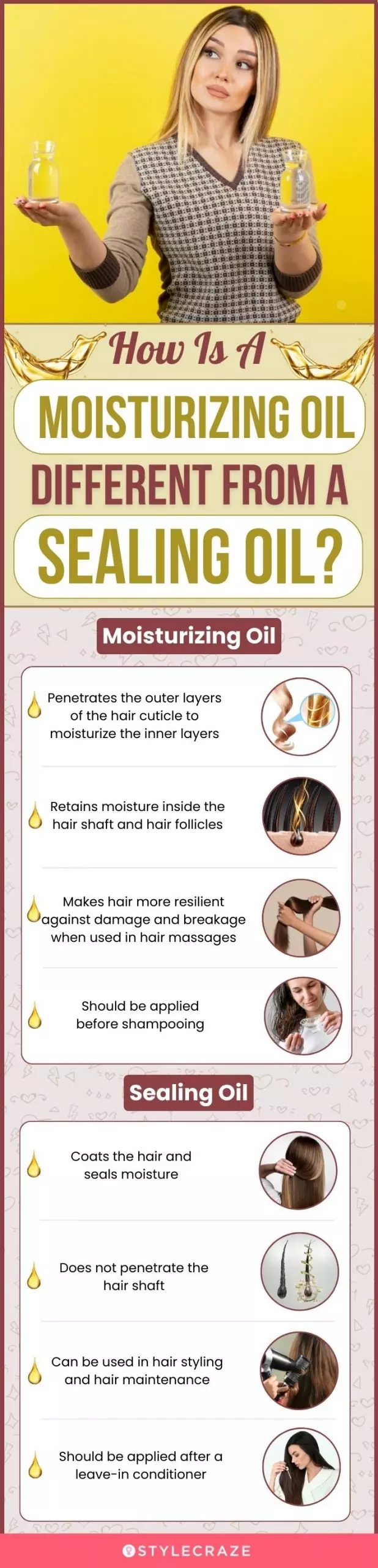 how is moisturizing oil different from a sealing oil (infographic)