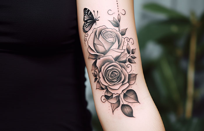 Meaning of Rose Tattoo - Black, Blue, Purple, and Other Roses Tattoos