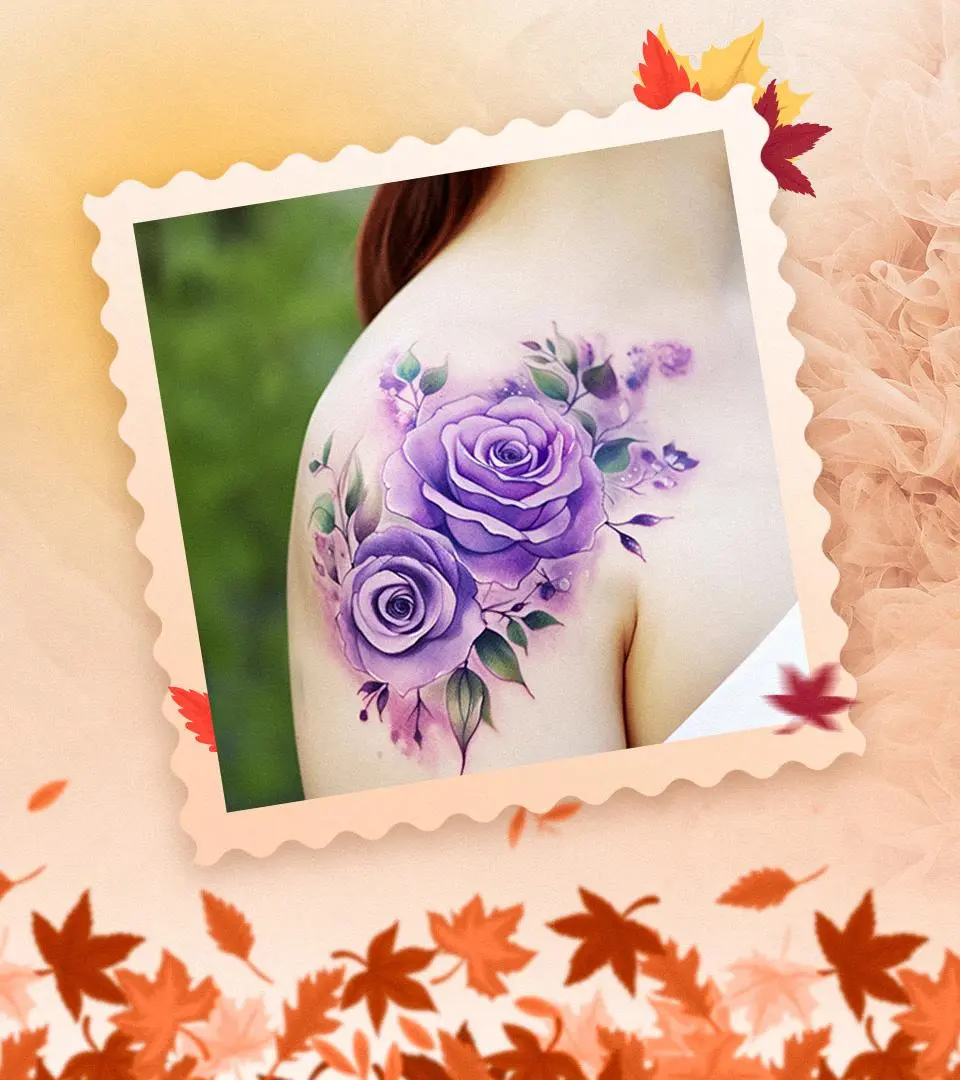 51 Mesmerizing Purple Rose Tattoo Designs With Meanings_image