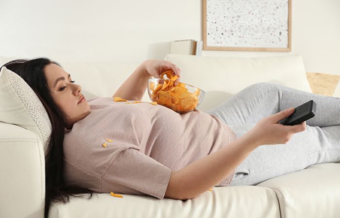 Obese women living a sedentary life