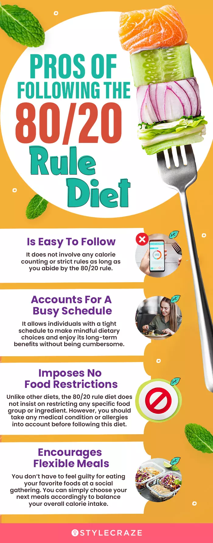 pros of following the 80/20 rule diet (infographic)
