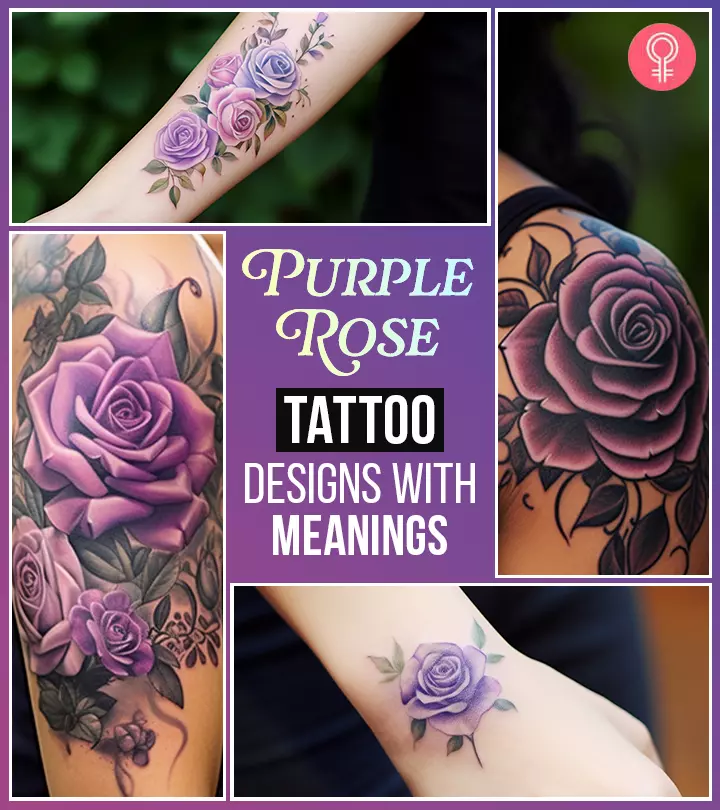 Purple rose tattoo designs