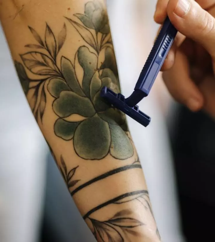 Shaving over a tattoo