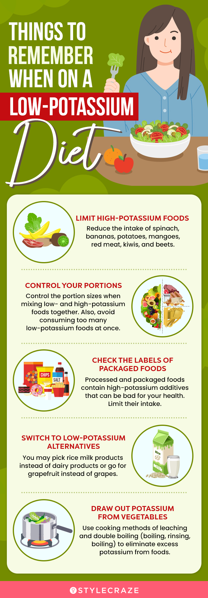 things to remember when on a low potassium diet (infographic)