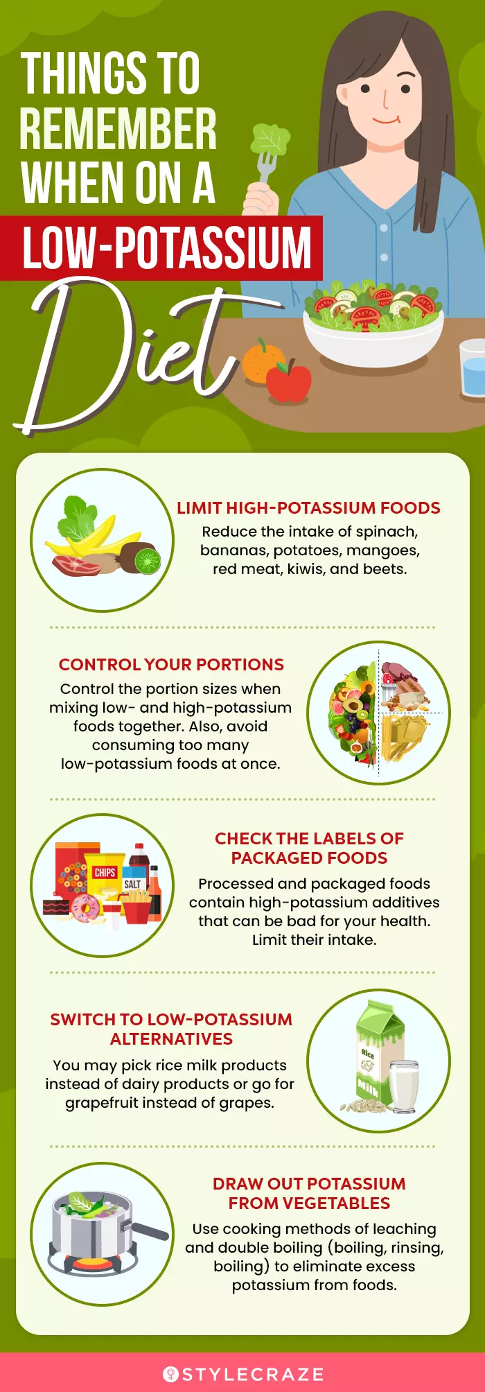 things to remember when on a low potassium diet (infographic)