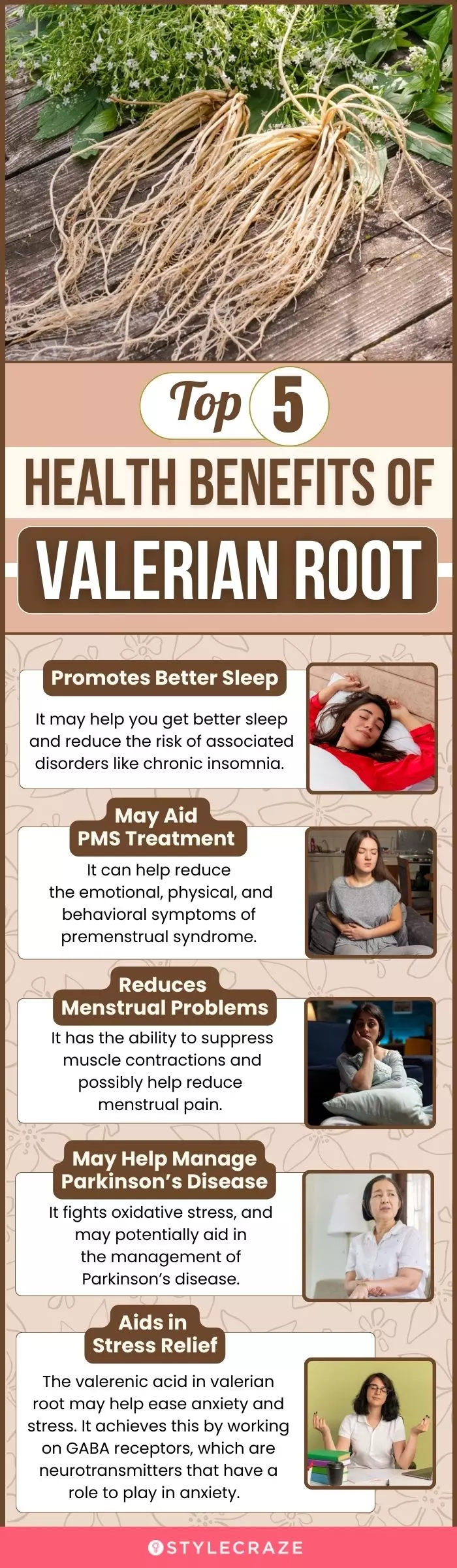 top 5 health benefits of valerian root (infographic)
