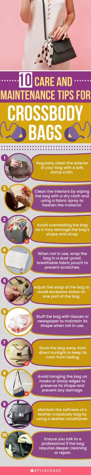 10 Care And Maintenance Tips For Crossbody Bags (infographic)